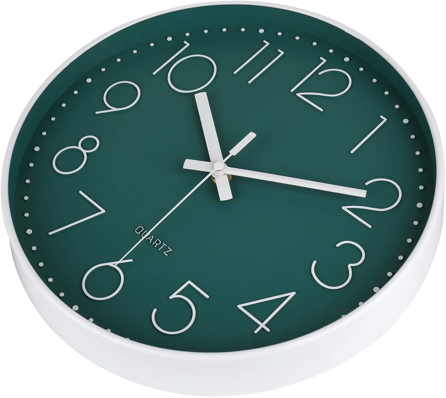 8138-12-Turquoise 12 Inch Silent Non-Ticking Battery Operated Round Wall Clock Easy to Read Clocks ( Turquoise Color )